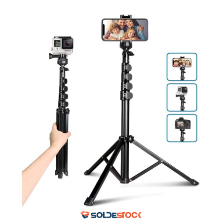 DESTOCKAGE UBEESIZE | Trépied et perche Selfie 62" avec télécommande