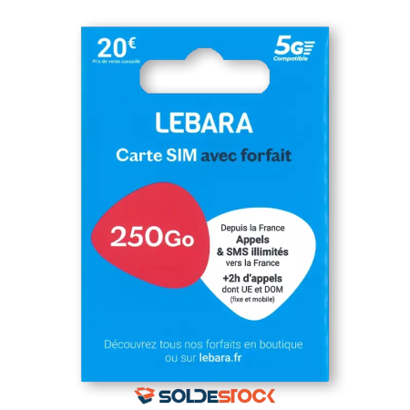Carte SIM Prépayée Lebara Forfait illimité 350 Go