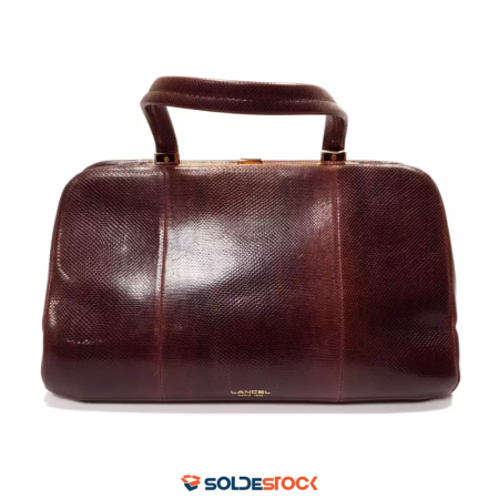 DESTOCKAGE LANCEL | Sac à main femme Varenne Eggplant Bowling marron